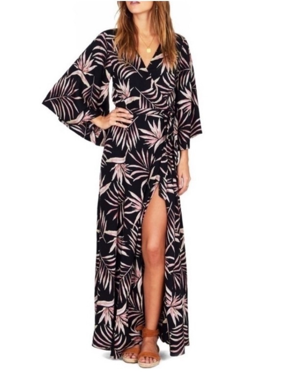 Amuse Society Isle of Love Wrap Maxi Dress size S
